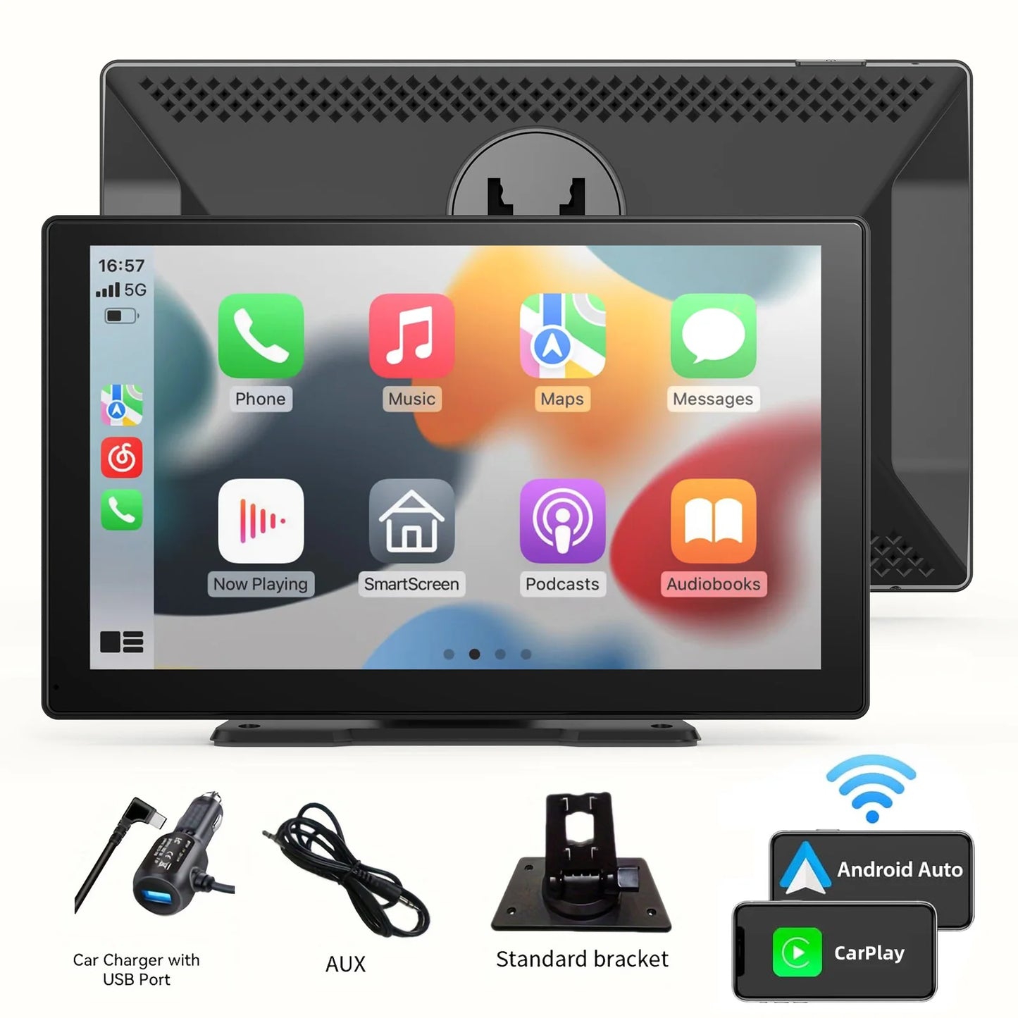 Transform Your Drive with the Universal Portable Carplay Screen - Wireless Carplay & Android Auto Integration with Touchscreen Functionality