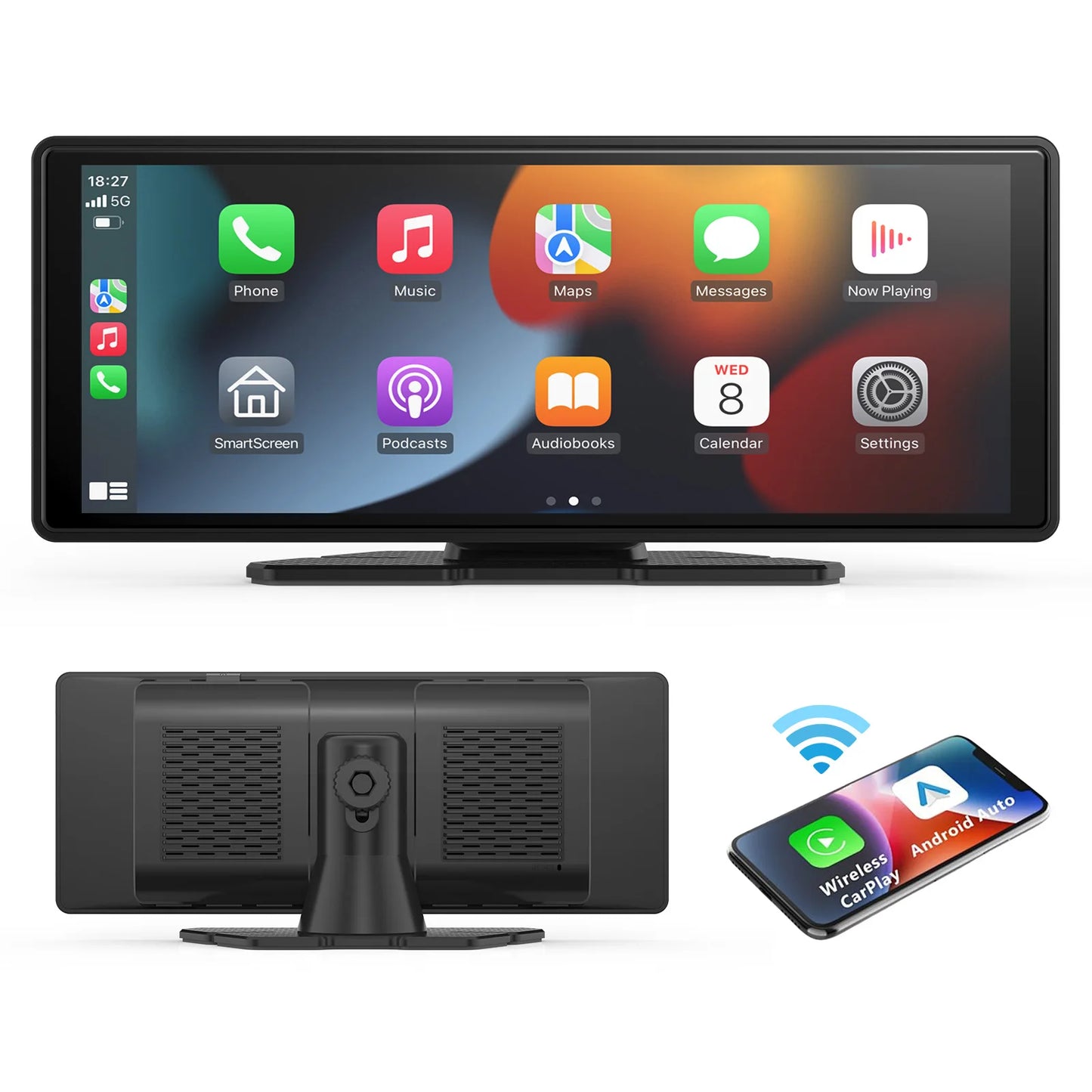 Transform Your Drive with the Universal Portable Carplay Screen - Wireless Carplay & Android Auto Integration with Touchscreen Functionality