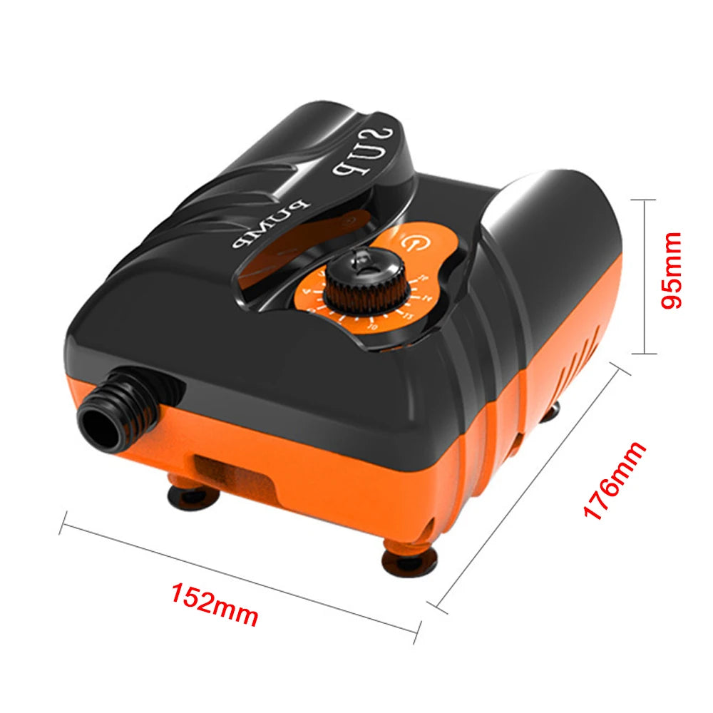 16PSI High-Pressure Portable Electric Air Pump - 110W Mini Tire Inflator for Inflatable Boards, Pools, and Boats
