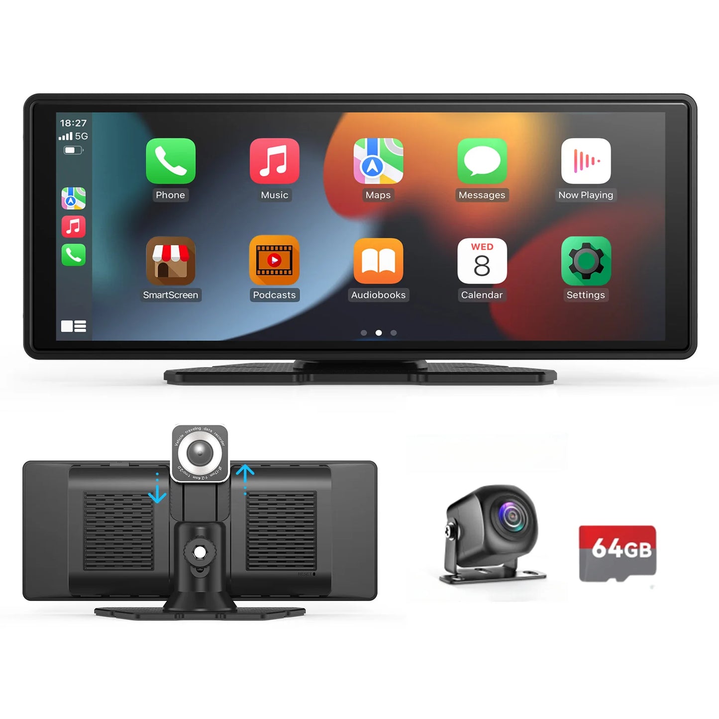 Transform Your Drive with the Universal Portable Carplay Screen - Wireless Carplay & Android Auto Integration with Touchscreen Functionality