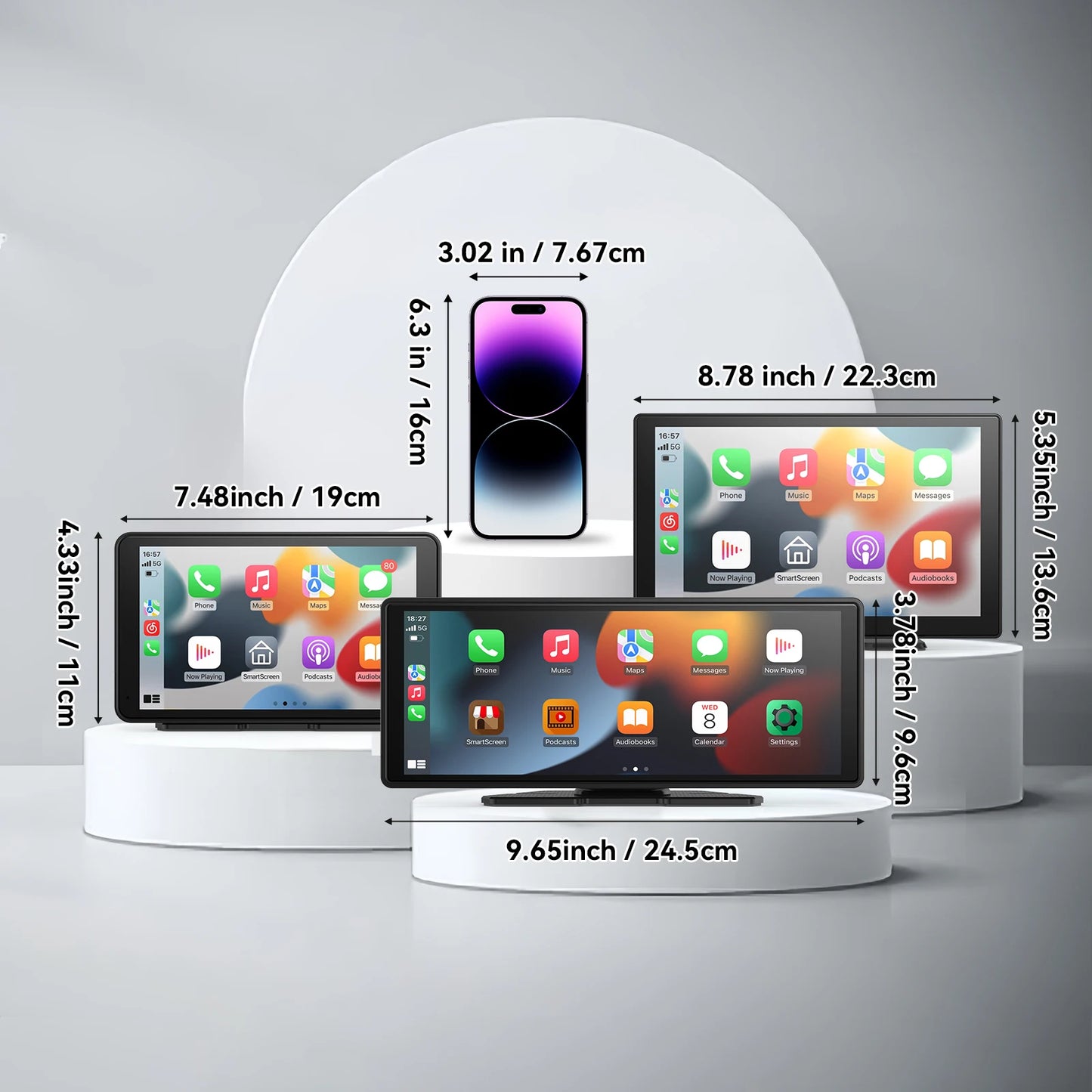 Transform Your Drive with the Universal Portable Carplay Screen - Wireless Carplay & Android Auto Integration with Touchscreen Functionality