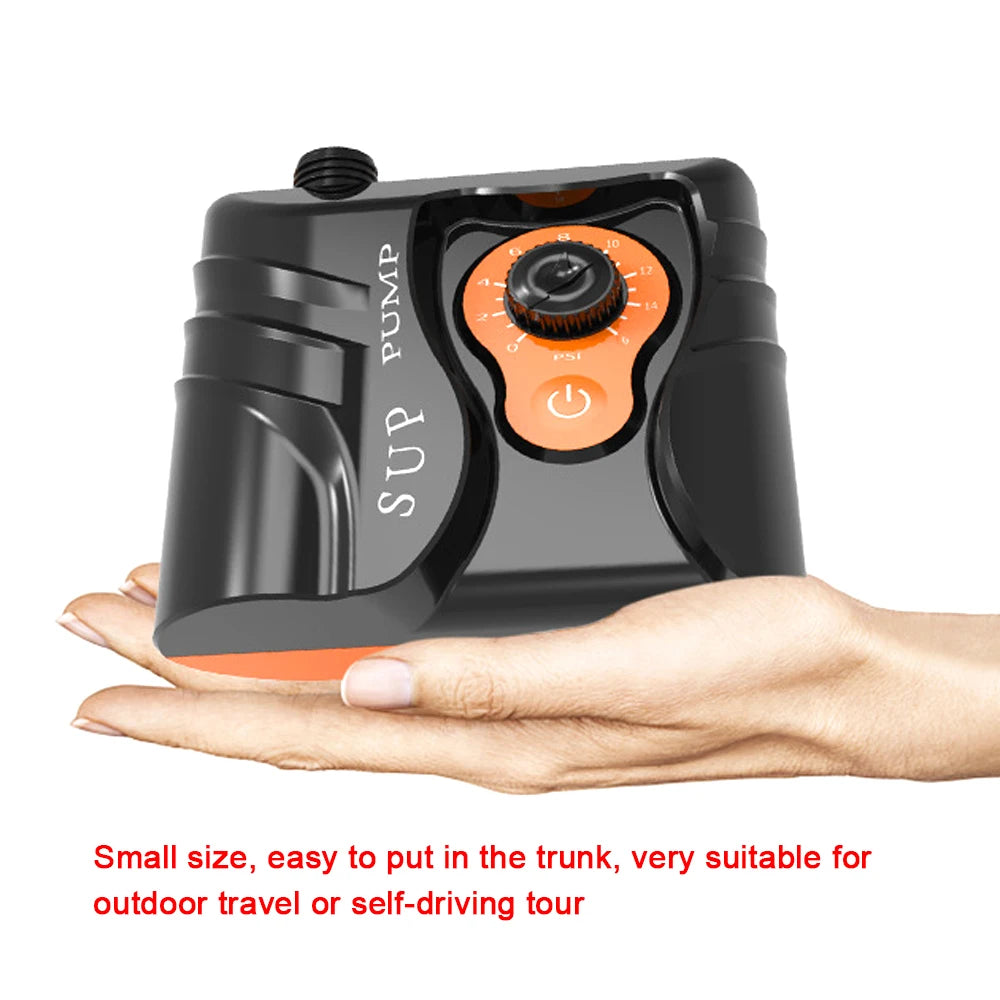 16PSI High-Pressure Portable Electric Air Pump - 110W Mini Tire Inflator for Inflatable Boards, Pools, and Boats