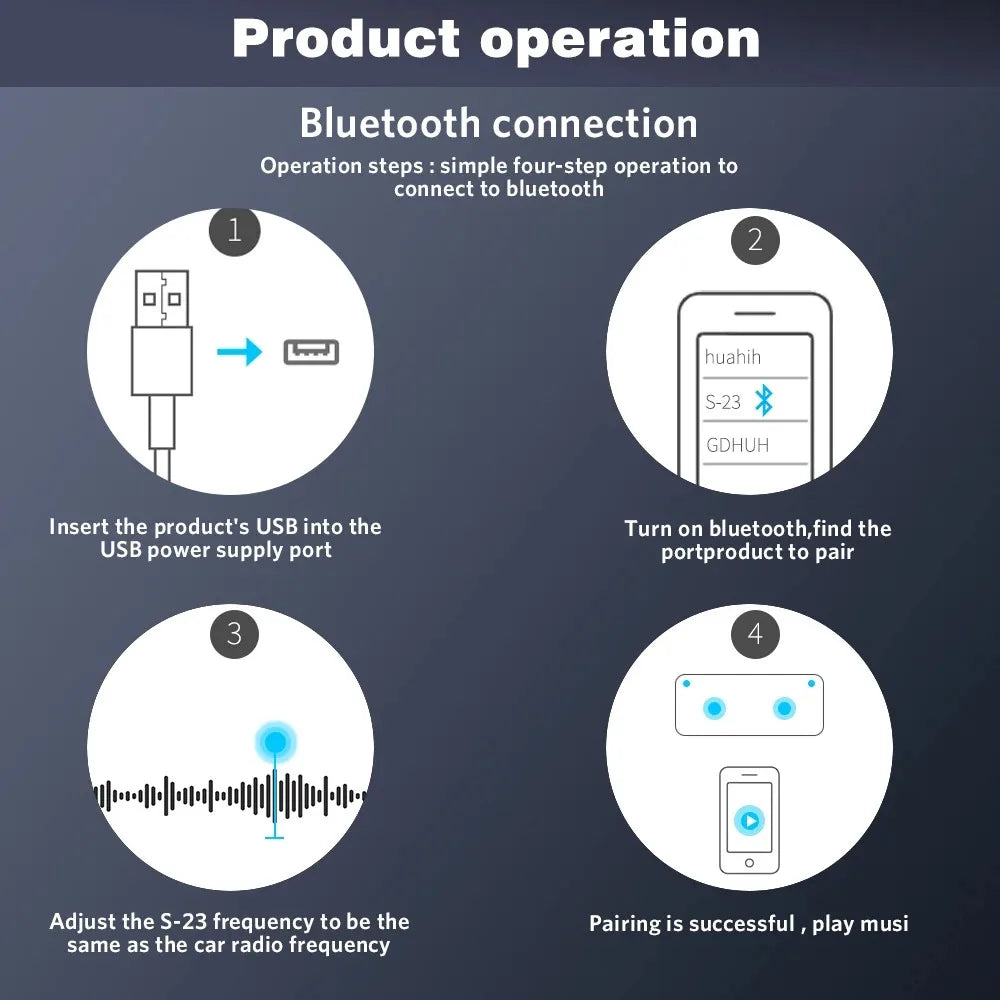 Gadpow FM Bluetooth Car Transmitter & Receiver - Hands-Free Audio Adapter for Ultimate Driving Experience