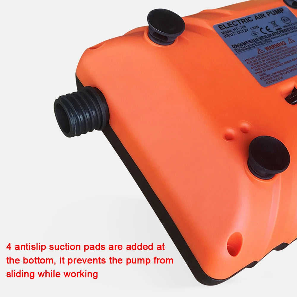 16PSI High-Pressure Portable Electric Air Pump - 110W Mini Tire Inflator for Inflatable Boards, Pools, and Boats