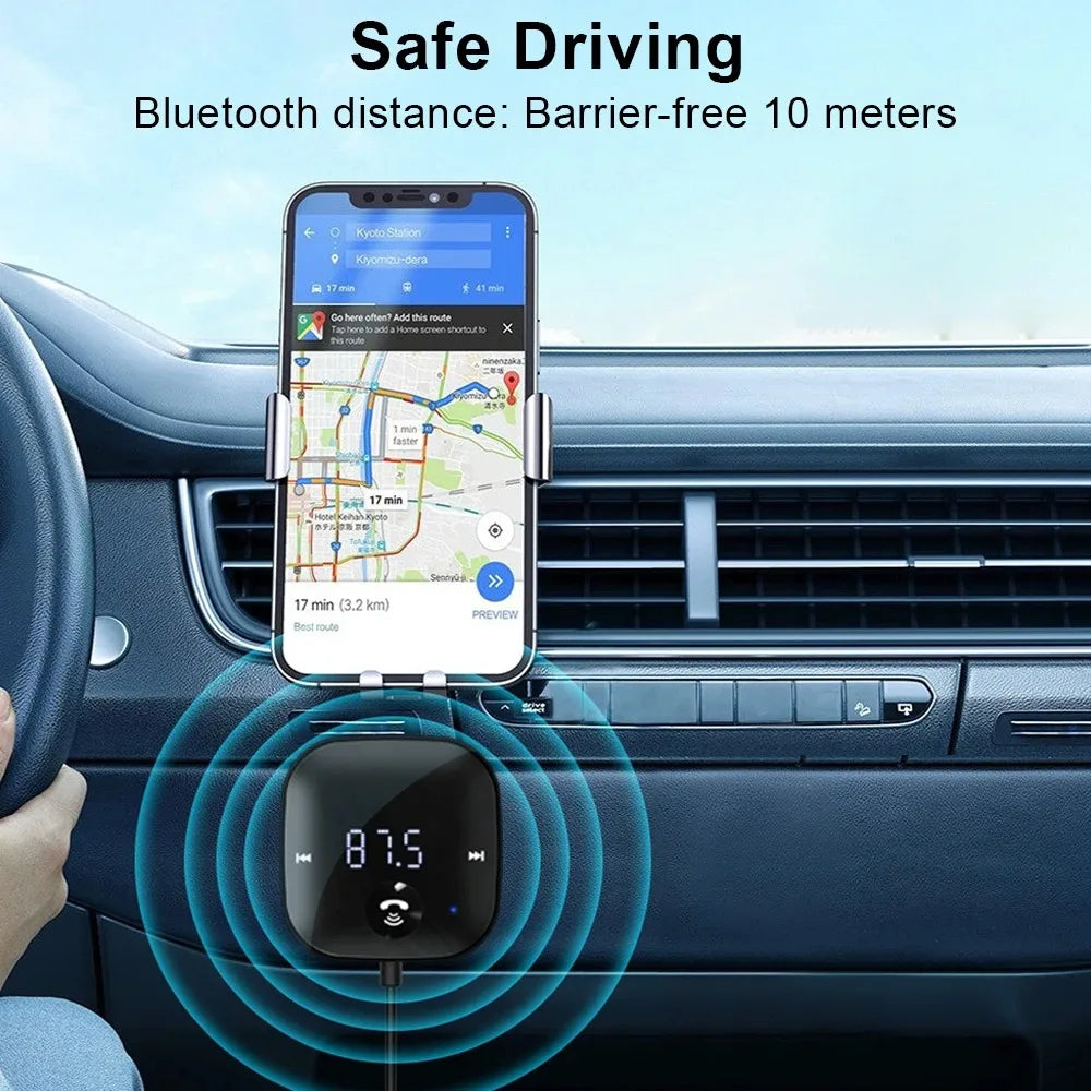 Gadpow FM Bluetooth Car Transmitter & Receiver - Hands-Free Audio Adapter for Ultimate Driving Experience