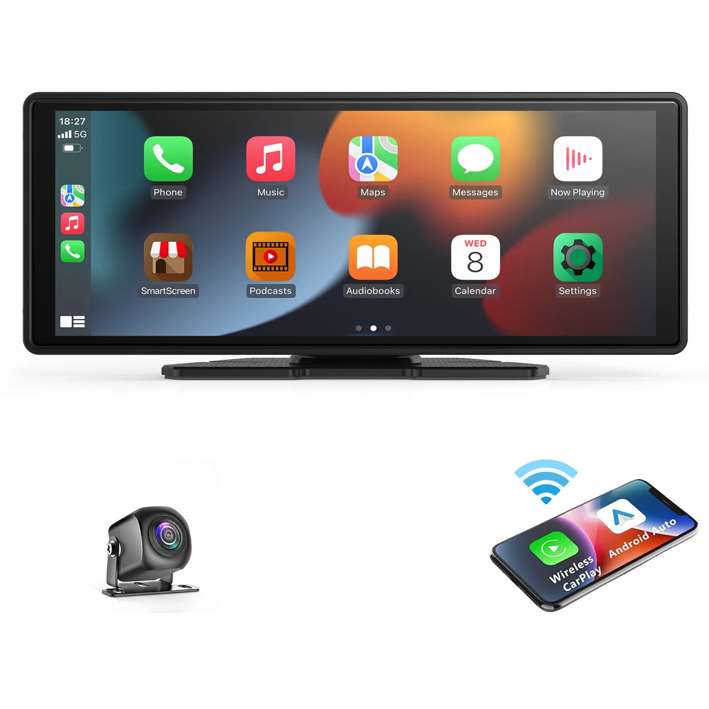 Transform Your Drive with the Universal Portable Carplay Screen - Wireless Carplay & Android Auto Integration with Touchscreen Functionality