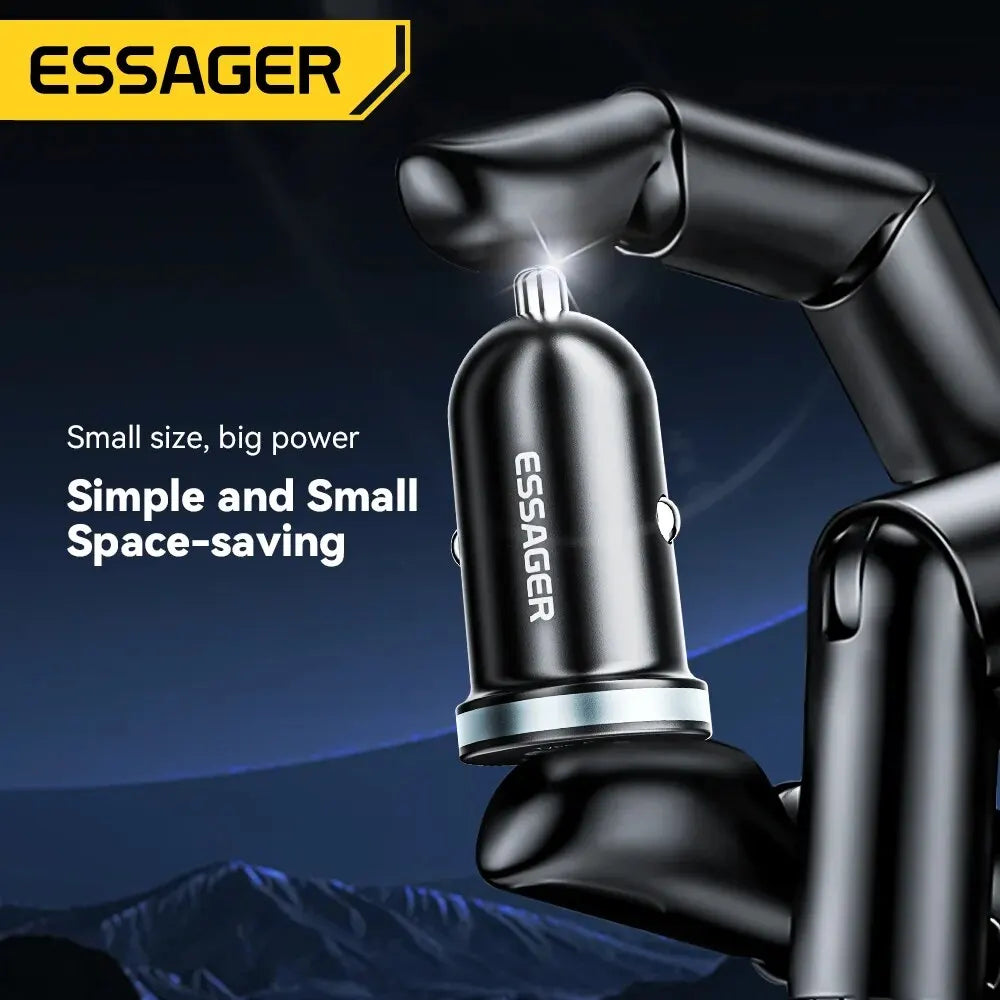 Essager 30W Quick Charge 4.0 USB Type C Car Charger - Fast Charging for iPhone 12, 13, Huawei, Samsung, and Xiaomi