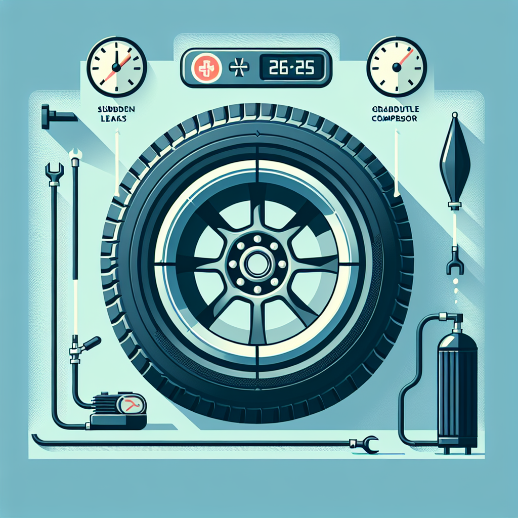 Understanding tyre pressure loss: sudden vs gradual leaks & how a portable compressor helps