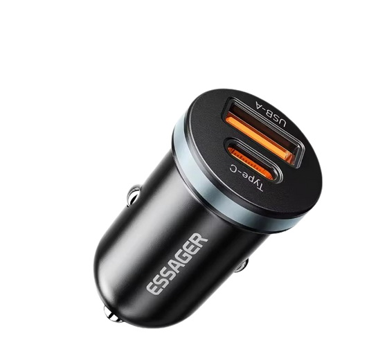 Essager 30W Quick Charge 4.0 USB Type C Car Charger - Fast Charging for iPhone 12, 13, Huawei, Samsung, and Xiaomi