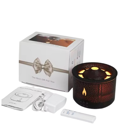 Volcano Flame Aroma Diffuser - Unique Jellyfish Design with Smoke Ring Effect, 360ml Aromatherapy Humidifier for Home and Office