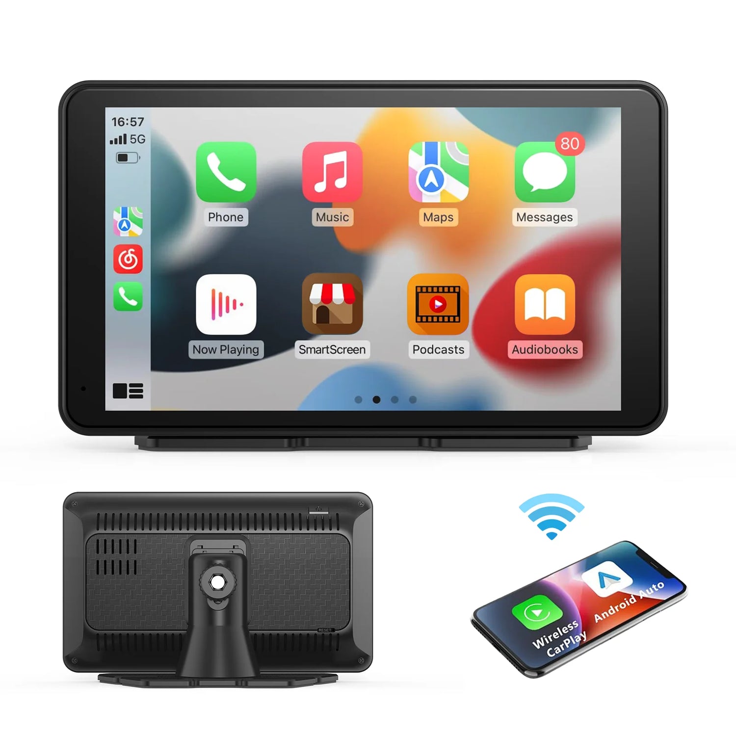 Transform Your Drive with the Universal Portable Carplay Screen - Wireless Carplay & Android Auto Integration with Touchscreen Functionality