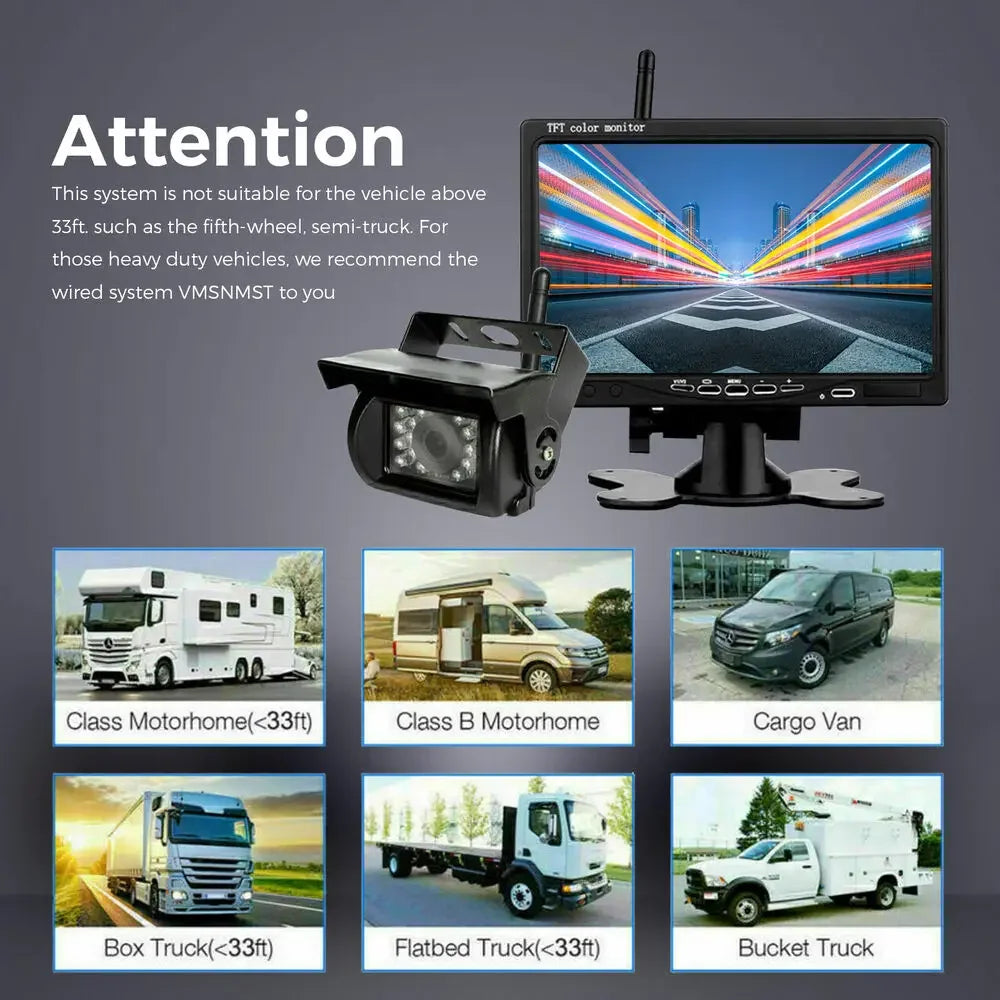 Upgrade Your Safety: Wireless Night Vision Backup Camera with 7" Mirror Monitor for Cars