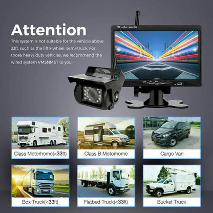 Upgrade Your Safety: Wireless Night Vision Backup Camera with 7" Mirror Monitor for Cars