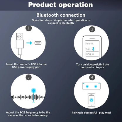 Gadpow FM Bluetooth Car Transmitter & Receiver - Hands-Free Audio Adapter for Ultimate Driving Experience