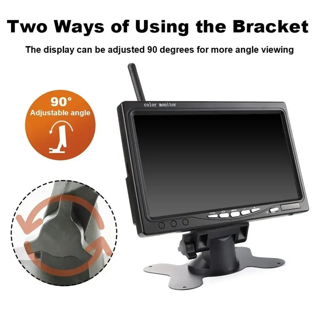 Upgrade Your Safety: Wireless Night Vision Backup Camera with 7" Mirror Monitor for Cars
